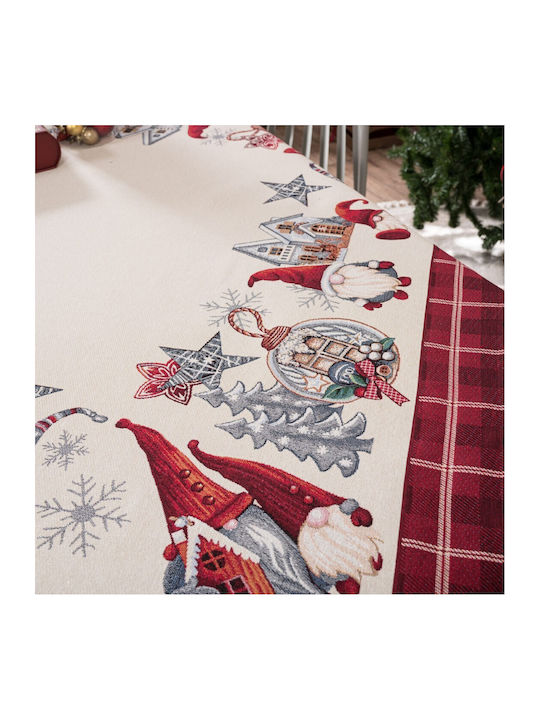 Teoran Weihnachtlich Tischtuch Stoff Rot L140xB140cm.