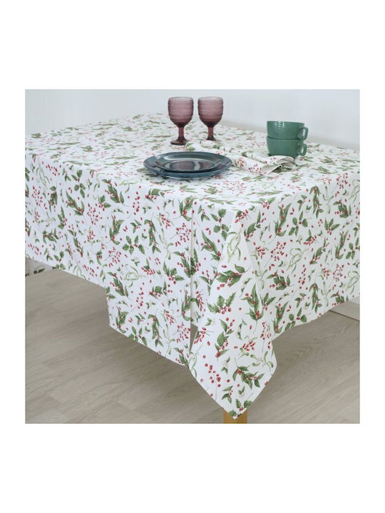 Dimeco Holly Tablecloth with Flowers & Branches Dimeco Holly Tablecloth with Flowers & Branches