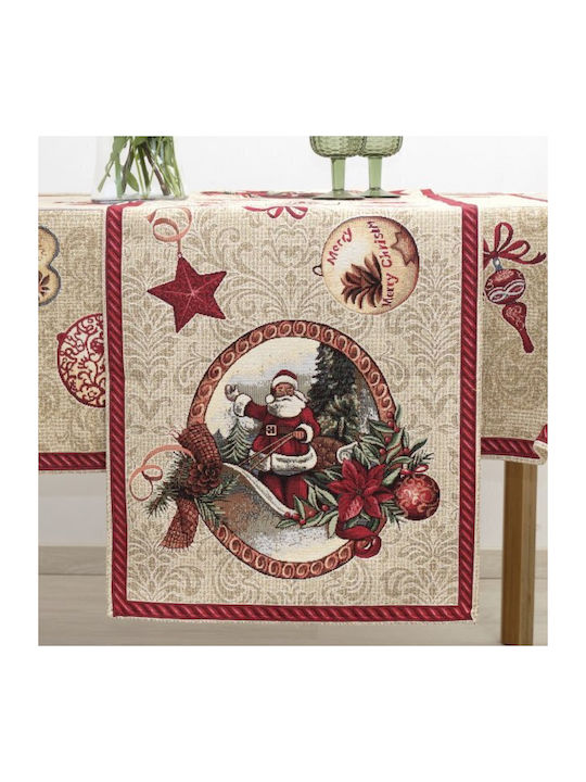 Sette Colori 8922 Christmas Fabric Tablecloth Ornament L140xW45cm