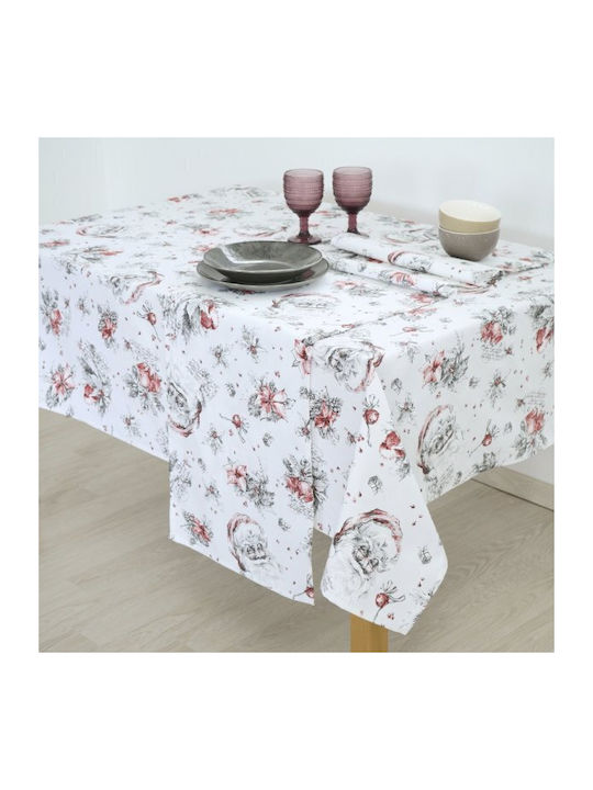 Wish Christmas Tablecloth Fabric White L180xW135cm 1pcs