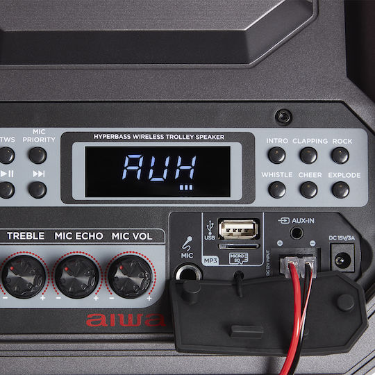 Aiwa Ηχείο Karaoke με Ασύρματο Μικρόφωνο και Εφέ Φωτισμού KBTUS-608 127-01-000074 80W Μαύρο