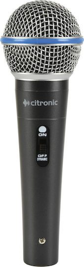 Citronic DM15 Δυναμικό Microphone XLR Handmade for Vocals in Gray Color