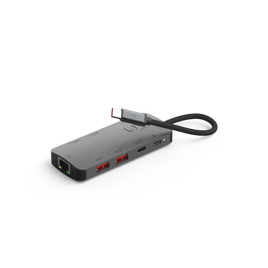 LinQ LNQ USB-C Docking Station με HDMI 4K PD Ethernet Γκρι
