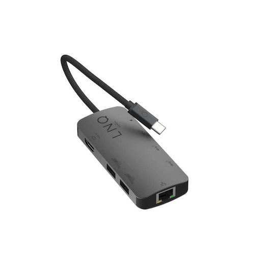 LinQ LNQ USB-C Docking Station με HDMI 4K PD Ethernet Γκρι
