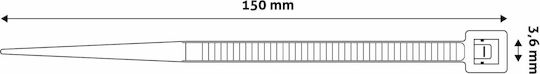 Entac Δεματικά Καλωδίων Πλαστικά 150mmx3.6mm σε Μαύρο χρώμα (50τμχ) (ECT-3.6-150-B)