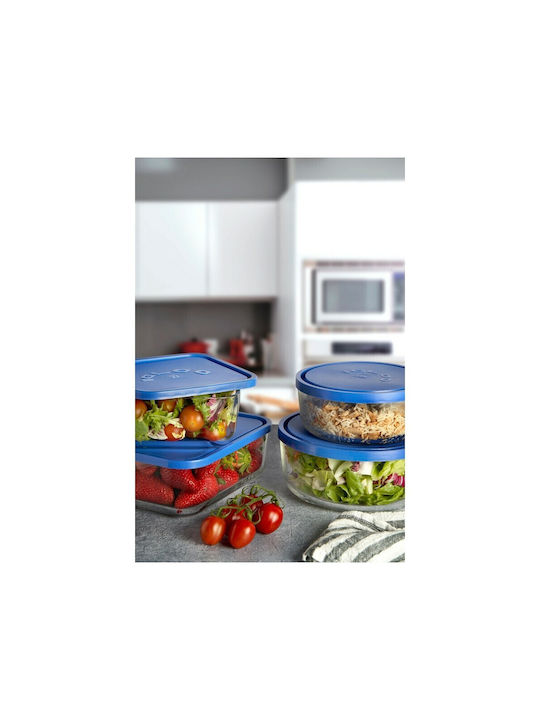 Borgonovo Glass Lunch Box Igloo Blue 400ml