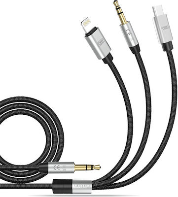 Earldom ET-AUX09 Braided USB to Lightning / Type-C 1.2m Cable