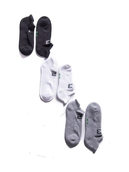 ME-WE Men's Solid Color Socks Black / Grey / White 3Pack