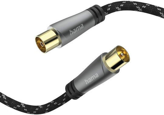 HAMA Cablu Antenă Coaxial de sex masculin - Coaxial de sex feminin Negru 3m (00205071)