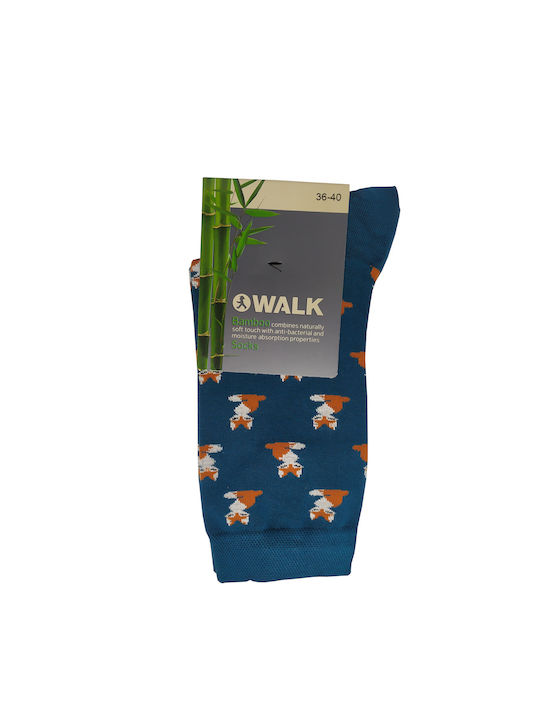 Walk Men's Patterned Socks Blue