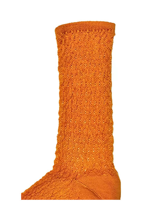 ME-WE Women's Solid Color Socks Orange