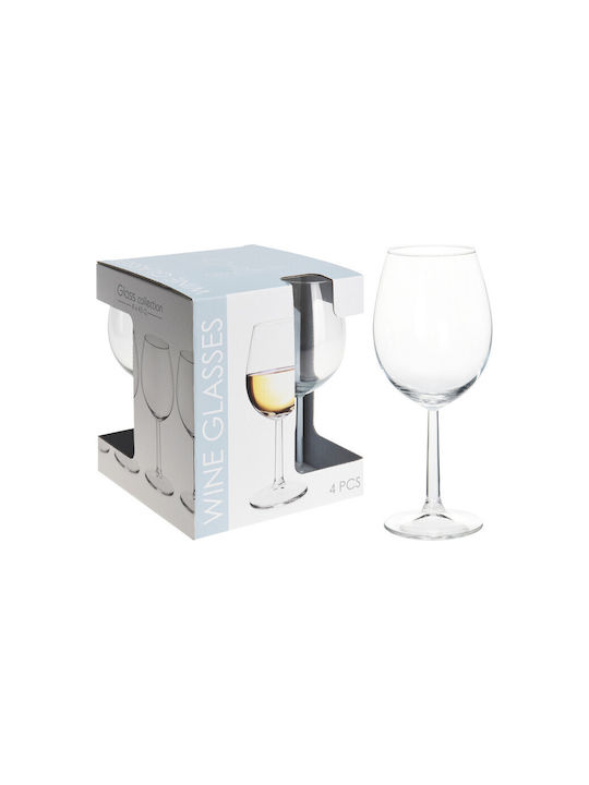 Excellent Houseware Set of Glasses for Red Wine made of Glass Stemmed 430ml 4pcs