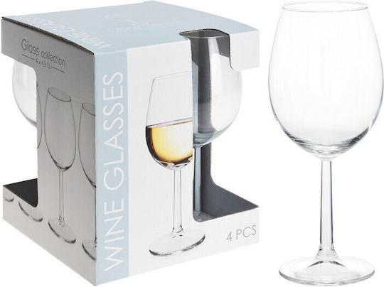 Excellent Houseware Σετ Ποτήρια για Κόκκινο Κρασί από Γυαλί Κολωνάτα 430ml 4τμχ