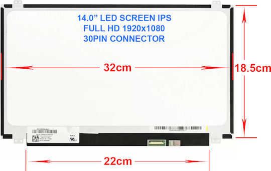 CoreParts 14-CD1000NV\ Οθόνη 14" LED / Slim / IPS 1920x1080 30 Pin για Laptop FHD (2891)