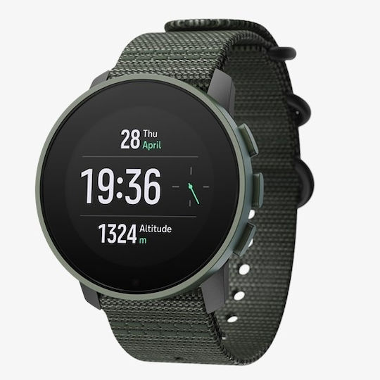 Suunto 9 Peak Pro Titanium 43mm Waterproof Smartwatch with Heart Rate Monitor (Forest Green)