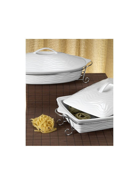 Cryspo Trio Waves Dutch Oven Oval Made of Porcelain 42x42cm 1pcs