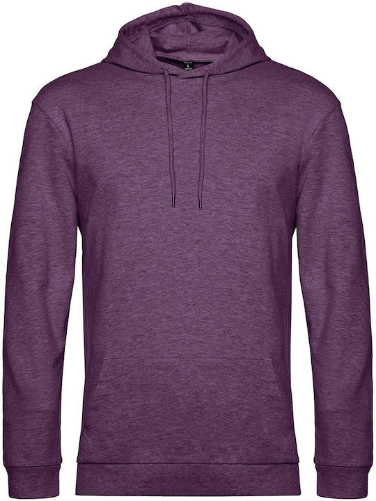 B&C Men's Long Sleeve Promotional Sweatshirt Heather Purple