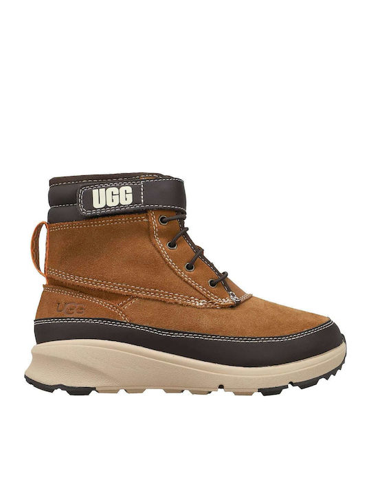 Chestnut Stout Arren Weather Suede Παιδικά Μποτάκια με Κορδόνια Ταμπά