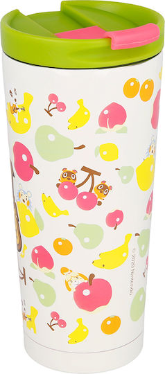 Stor Animal Crossing Glass Thermos Stainless Steel 425ml Multicolour with Mouthpiece