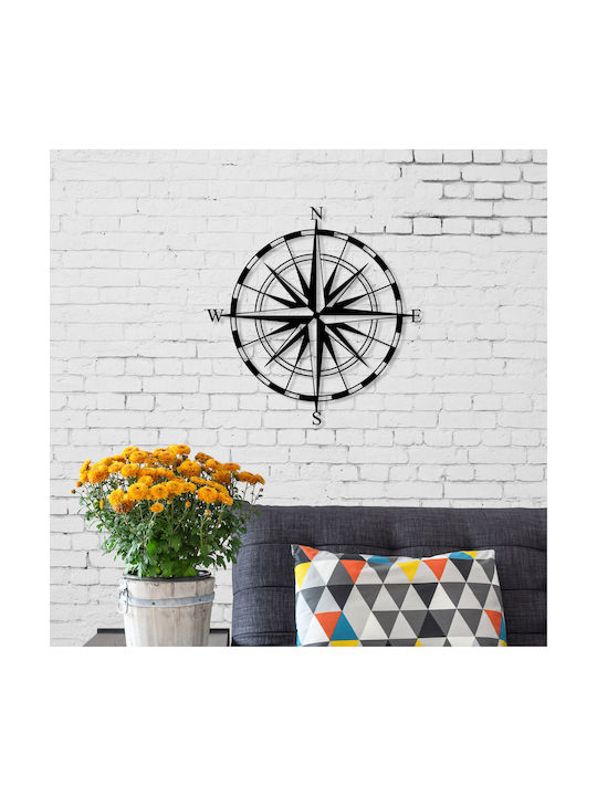 Megapap Decorațiune Siluetă Compass Neagră Din Metal 45x3x45cm
