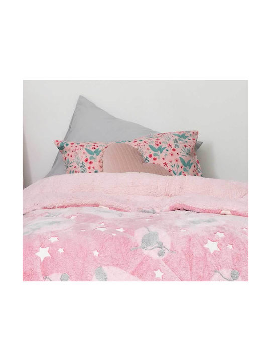 Palamaiki Kids Duvet Cover Glow in the Dark Single Luminous Ballet Pink 160x220cm