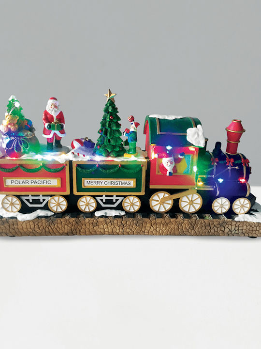 Aca Illuminated Christmas Plastic Figure Train Height 38cm with Music