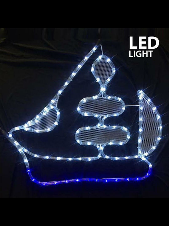 Eurolamp Christmas Outdoor Illuminated Ships Figure Transparent Electric with Light Tube 60x51x51cm