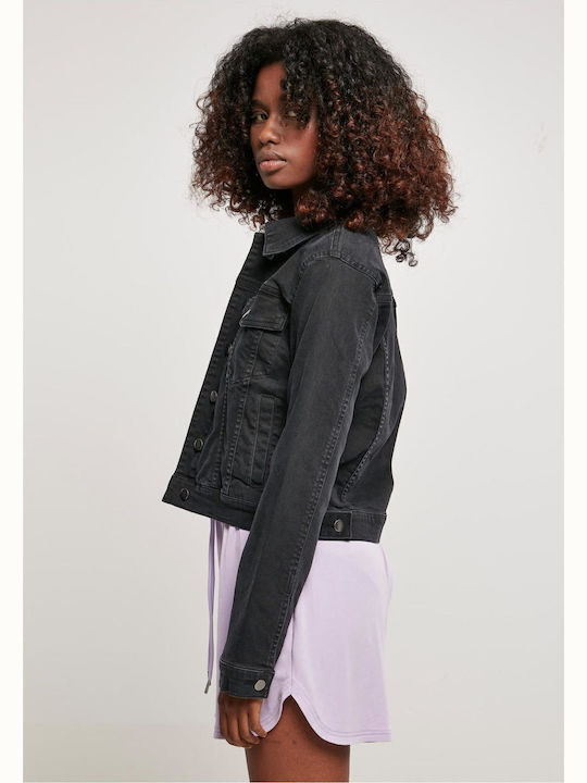 Kurz Damen Jeansjacke Schwarz