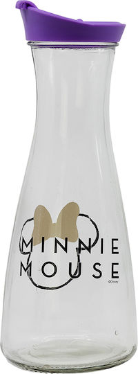 Stor Minnie Mouse Flasche Wasser Glas mit Schraubverschluss Transparent 900ml