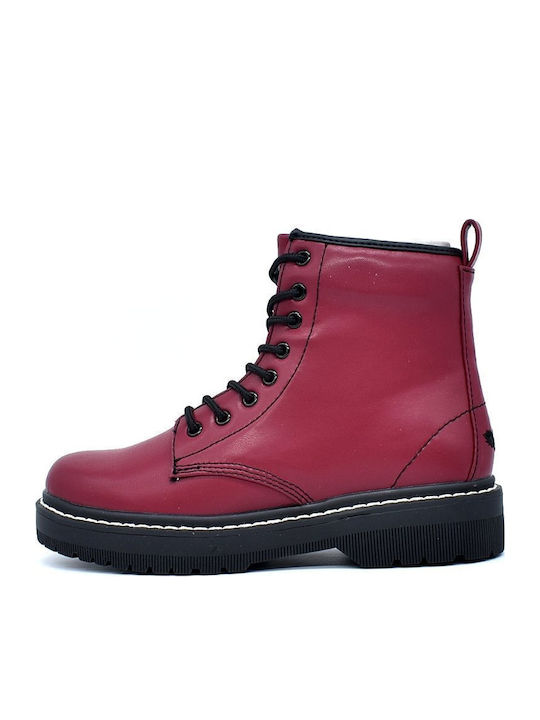 Doris Bordeaux Anatomisch Lederne Kinderstiefel mit Reißverschluss Burgundisch