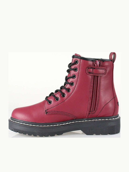 Doris Bordeaux Anatomisch Lederne Kinderstiefel mit Reißverschluss Burgundisch