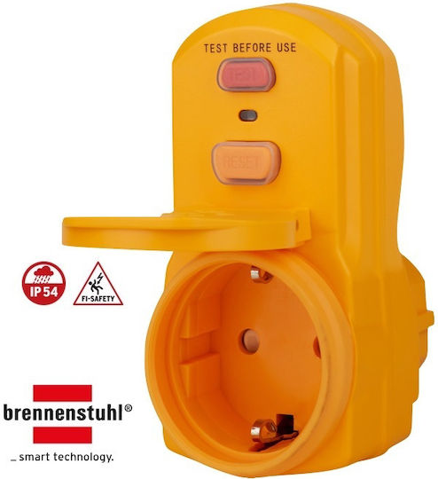 Brennenstuhl Μονόπριζο Aσφαλείας Κίτρινο