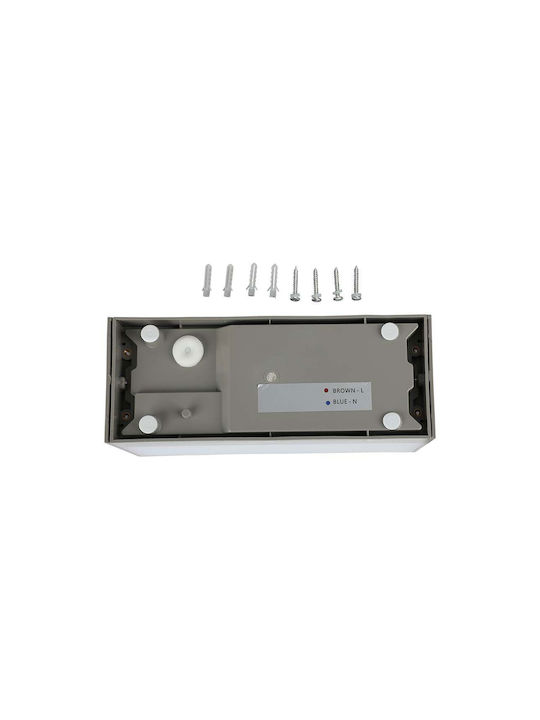 V-TAC Wall-Mounted Outdoor Ceiling Light LED IP65 12W with Cool White Light Double Beam 23x10x9εκ.