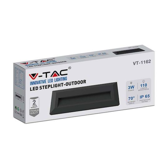 V-TAC Стенна Външна Таванна Лампа LED IP65 3W с Топло Бяла Светлина 23x8x2.8см