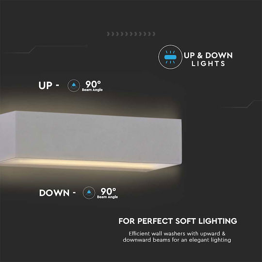 V-TAC Wall-Mounted Outdoor Ceiling Light LED IP65 9W with Cool White Light Double Beam 17.3x8.1x4.6εκ.