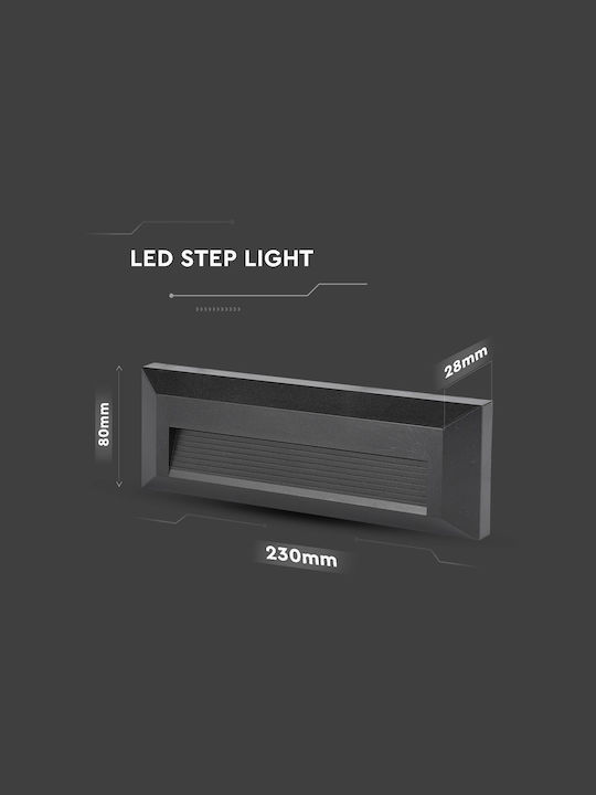 V-TAC Wall-Mounted Outdoor Ceiling Light LED IP65 3W with Natural White Light 23x8εκ.