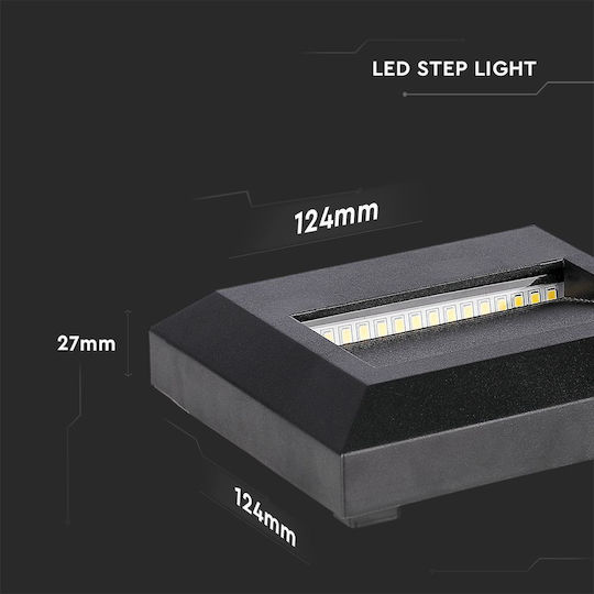 V-TAC Wall-Mounted Outdoor Spot Light LED IP65 2W with Warm White Light 12.4x12.4εκ.