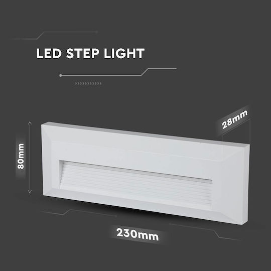 V-TAC Wandmontierte Außen-Deckenleuchte LED IP65 3W mit Natürliches Weiß Licht 23x8εκ.