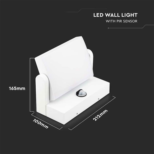 V-TAC Wandmontierte Außen-Deckenleuchte LED IP65 17W mit Warmweiß Licht 21.2x16.5x10εκ.