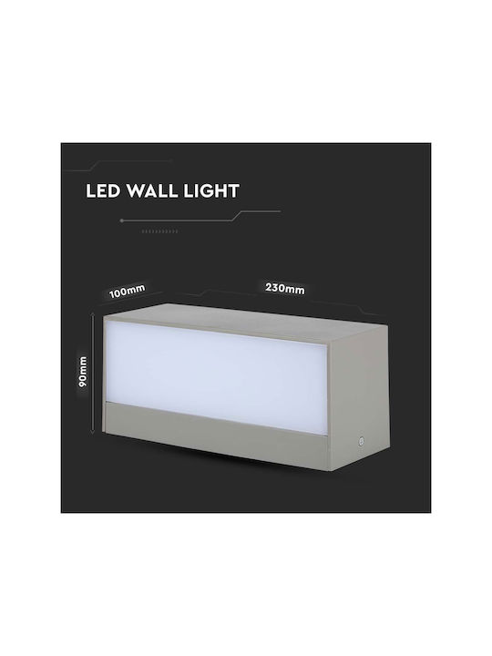 V-TAC Wall-Mounted Outdoor Ceiling Light LED IP65 12W with Natural White Light Double Beam 23x10x9εκ.