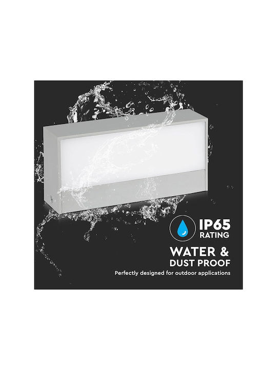V-TAC Wall-Mounted Outdoor Ceiling Light LED IP65 12W with Natural White Light Double Beam 23x10x9εκ.