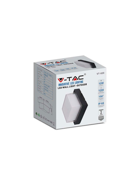 V-TAC Wall-Mounted Outdoor Ceiling Light LED IP65 7W with Warm White Light 13.3x13.3x6.7εκ.
