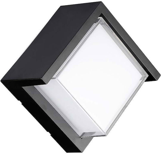 V-TAC Wandmontierte Außen-Deckenleuchte LED IP65 12W mit Natürliches Weiß Licht 16x16x10εκ.