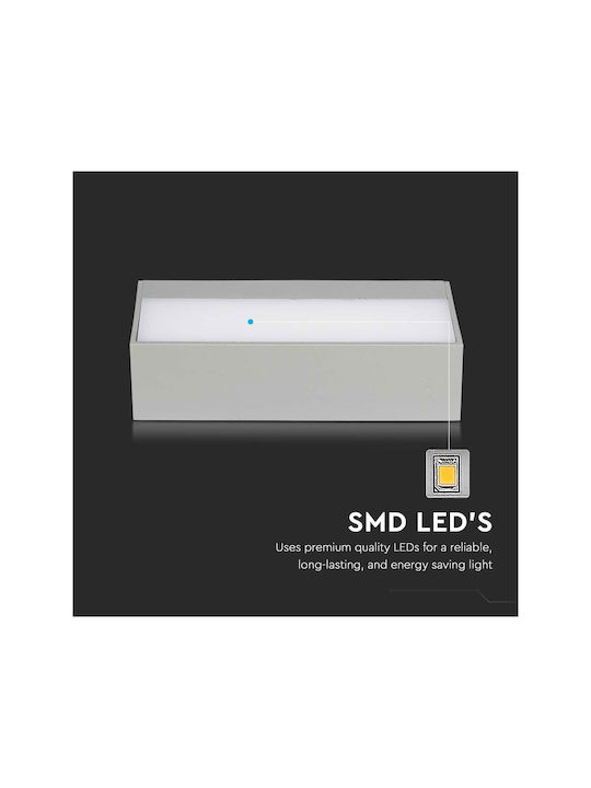 V-TAC Wall-Mounted Outdoor Ceiling Light LED IP65 9W with Natural White Light Double Beam 17.3x8.1x4.6εκ.