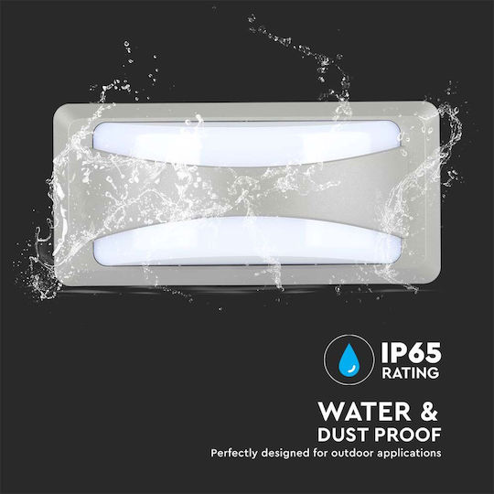 V-TAC Wall-Mounted Outdoor Ceiling Light LED IP65 12W with Warm White Light 23x11x7.6εκ.