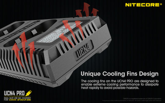 NiteCore Dublu Încărcător de baterii UCN4 Pro 9060060228 Compatibil cu Canon
