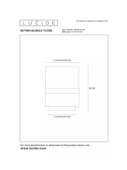 Lucide Lightning Tusse Tisch Dekorative Lampe mit Fassung für Lampe E14 Grün