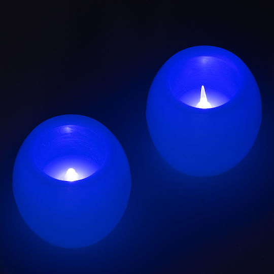 GloboStar CANDLE Dekorative Lampe Wachs-Politur Weiß 2Stück