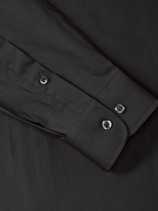 Long Sleeve Shirt In Regular Fit Black Black