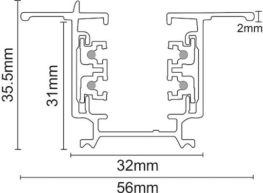 Aca Mounting Rail for Lighting Fixtures Black 4WRE2MB